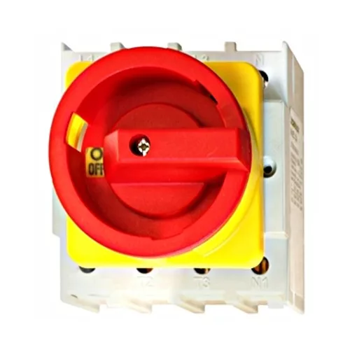 SCHRACK Vész-ki főkapcsoló 0-1, 4 pontos rögzítés, 4p 20A/AC23 7.5kW - IN8E2432