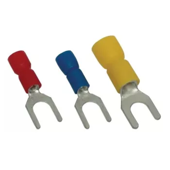 TRACON KV6 Szigetelt villás saru 2,5mm2 M6 kék 50db/csomag