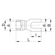 TRACON KV6 Szigetelt villás saru 2,5mm2 M6 kék 50db/csomag