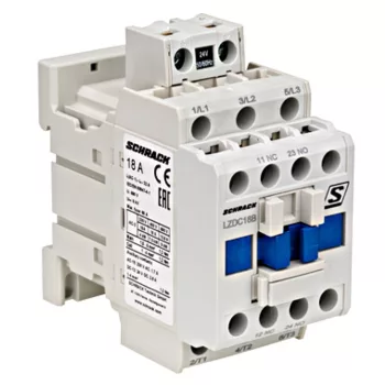   SCHRACK Mágneskapcsoló 3p, CUBICO Classic, 7,5kW, 18A, 1z+1ny, 24VAC - LZDC18B0