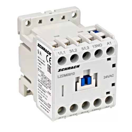 SCHRACK Mágneskapcsoló 3p, CUBICO Mini, 4kW, 4kW, 9A, 1z, 24VAC - LZDM0910
