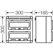 Hensel MI 71222 kismegszakító szekrény 24 modul 2db csapófedéllel 300x300