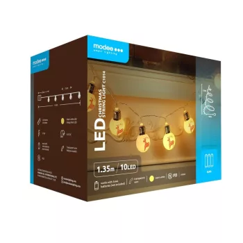   MODEE ML-C1014 Karácsonyi LED Füzér Elemes 10LED/1,35m/15cm meleg