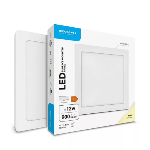 MODEE LIGHTING ML-LPS4000K12WA LED Panel Négyzet - Felszerelhető 12W 4000K (900 lumen)