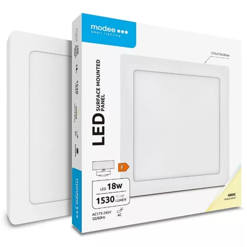 MODEE LIGHTING ML-LPS4000K18WA LED Panel Négyzet - Felszerelhető 18W 4000K (1530 lumen)