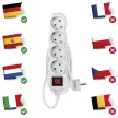 EMOS P1421R Elosztós hosszabbító kapcsolós 4-es 1,5m 230V