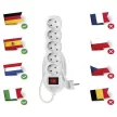 EMOS P1521R Elosztós hosszabbító kapcsolós 5-ös 1,5m 230V