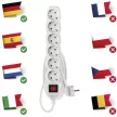 EMOS P1621R Hosszabbító 1,5 m / 6 aljzat / kapcsolós / fehér / PVC / 1,5 mm2