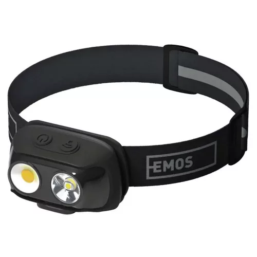 EMOS P3542 COB LED Fejlámpa tölthető 500lm, 130m, Li-pol 1200mAh