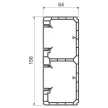 KOPOS PK160x65DHD Parapetcsatorna 159x64x2000mm fehér