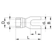 TRACON PV4 Szigetelt villás saru 1,5mm2 M4 piros 50db/csomag