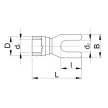 TRACON PV6 Szigetelt villás saru 1,5mm2 M6 piros 50db/csomag