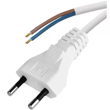   EMOS S15272 Szerelt vezeték euro dugóval fehér 2x0,75mm2 m