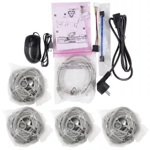 Techson Home Base szett, IP, 8 csatornás rögzítő 4 db THI-HS1-E204 kamerával, THK-IH8E4