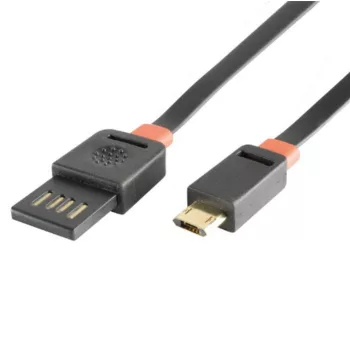 SOMOGYI USBF 3 töltőkábel, 2 oldalú, fordítható, USB-A dugó, microUSB-B dugó, 3m, 2,1A, adatkáb