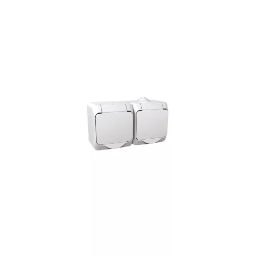 SCHNEIDER WDE000523 Dupla dugalj gyv. csf. fk.Cedar Plus 000523 162/2 IP44 fehér