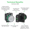 SCHNEIDER XB5AK133M5 LED világító választókapcsoló 3 állású fix zöld 230V